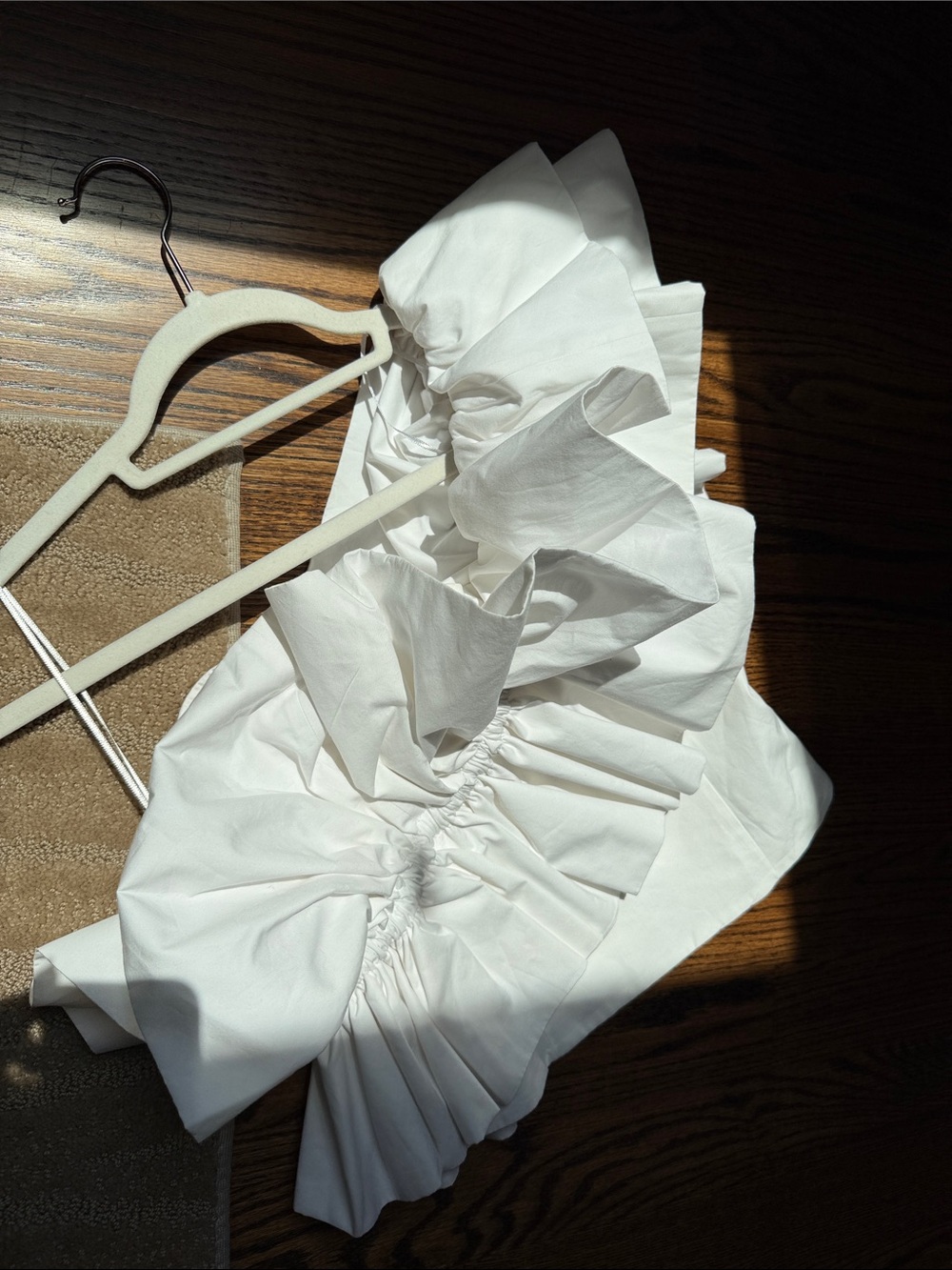 Zara White One-Shoulder Ruffle‎ Crop Top - Picture 6 of 17